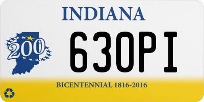 IN license plate 630PI