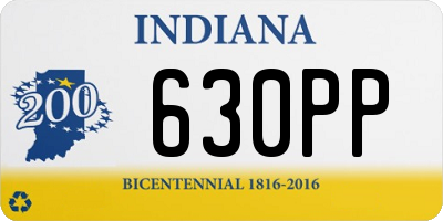 IN license plate 630PP