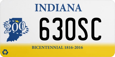 IN license plate 630SC