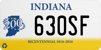 IN license plate 630SF