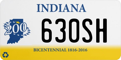 IN license plate 630SH