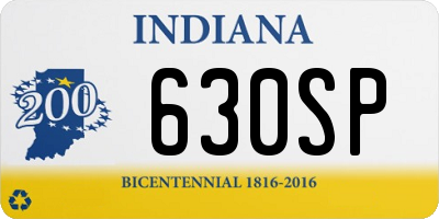 IN license plate 630SP