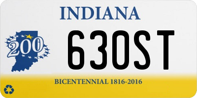 IN license plate 630ST