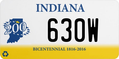 IN license plate 630W