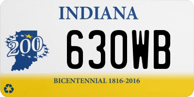 IN license plate 630WB