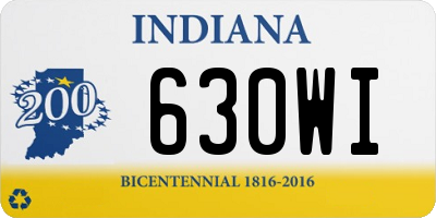 IN license plate 630WI