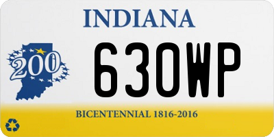 IN license plate 630WP