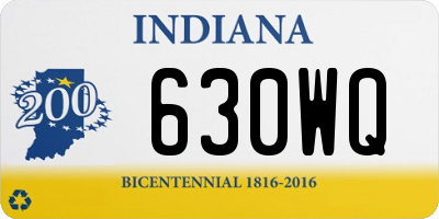 IN license plate 630WQ