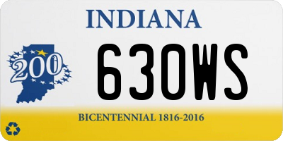 IN license plate 630WS