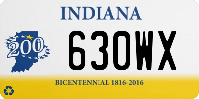 IN license plate 630WX