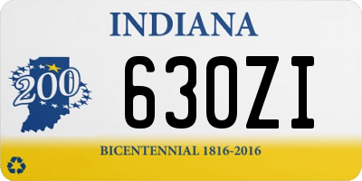 IN license plate 630ZI