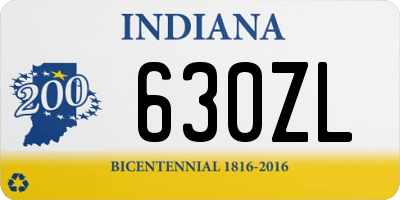 IN license plate 630ZL