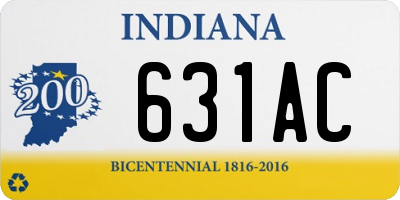 IN license plate 631AC