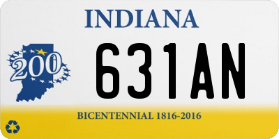IN license plate 631AN