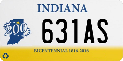 IN license plate 631AS