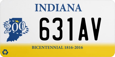 IN license plate 631AV