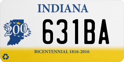 IN license plate 631BA