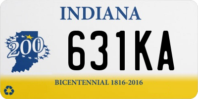 IN license plate 631KA