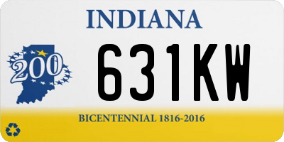 IN license plate 631KW