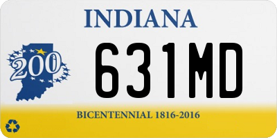 IN license plate 631MD