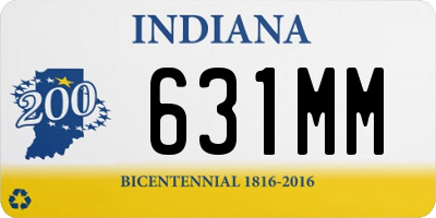 IN license plate 631MM