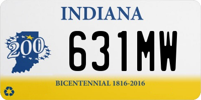 IN license plate 631MW