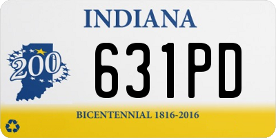 IN license plate 631PD