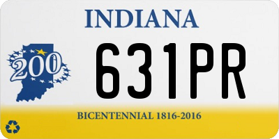 IN license plate 631PR