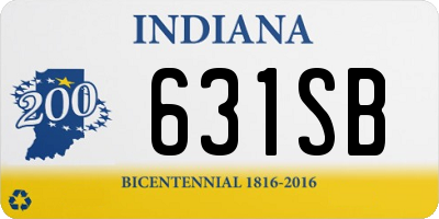 IN license plate 631SB
