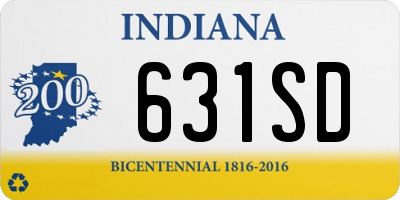 IN license plate 631SD