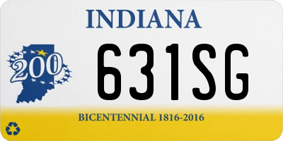 IN license plate 631SG