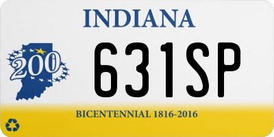 IN license plate 631SP