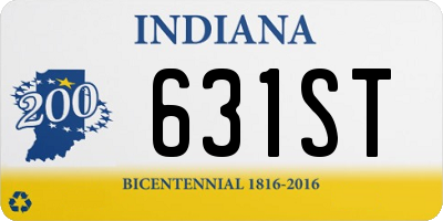 IN license plate 631ST