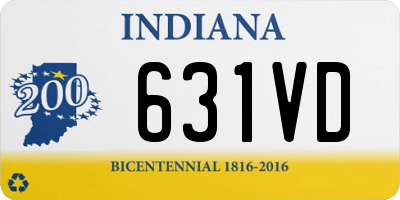 IN license plate 631VD