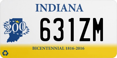 IN license plate 631ZM