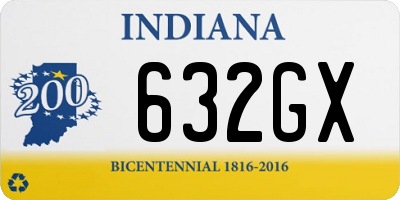 IN license plate 632GX