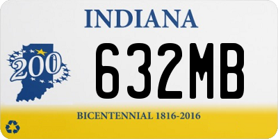 IN license plate 632MB