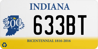 IN license plate 633BT