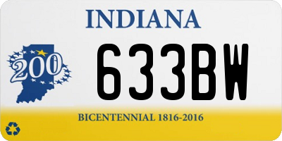 IN license plate 633BW