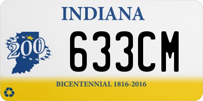 IN license plate 633CM