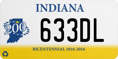 IN license plate 633DL