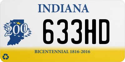 IN license plate 633HD