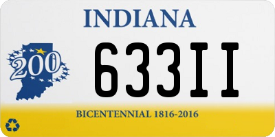 IN license plate 633II