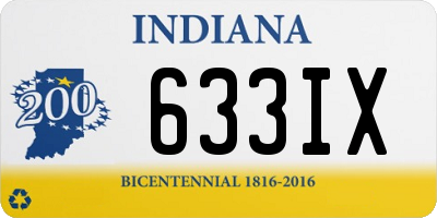 IN license plate 633IX