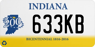 IN license plate 633KB