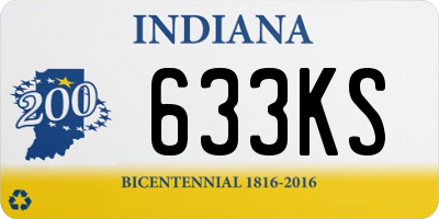 IN license plate 633KS