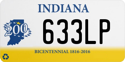 IN license plate 633LP