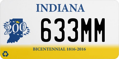 IN license plate 633MM