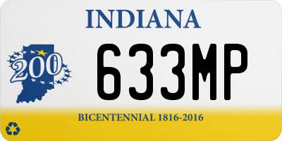 IN license plate 633MP