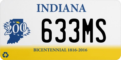 IN license plate 633MS